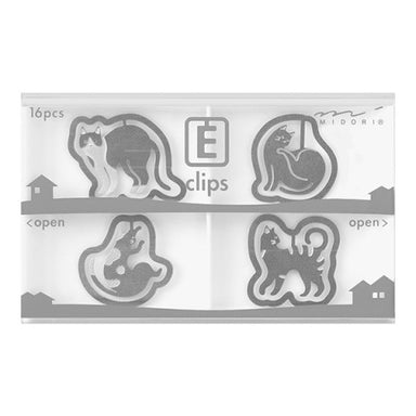 image of Midori Etching Clips- Cats- Box of 16 Paper Clips