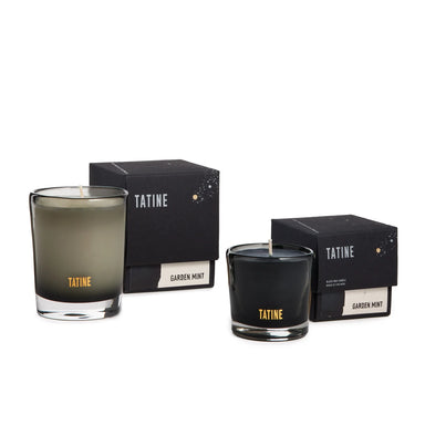 image of Tatine 8 Ounce, 50 Hour Natural Wax Candle- Garden Mint showing 8 ounce and 3 ounce options