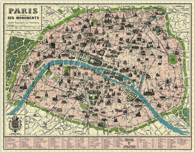 Cavallini & Co. Map of Paris 1000 Piece Puzzle shown completed.