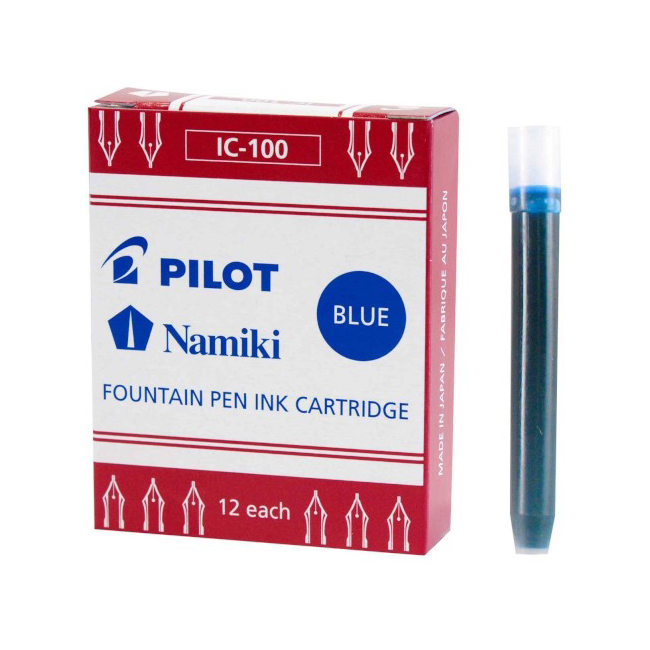 Pilot Fountain Pen Ink Cartridges- Blue 12 pack