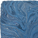 Handmade Marbled Paper- Dark Blue with Gold, Black and Red with deckled edge