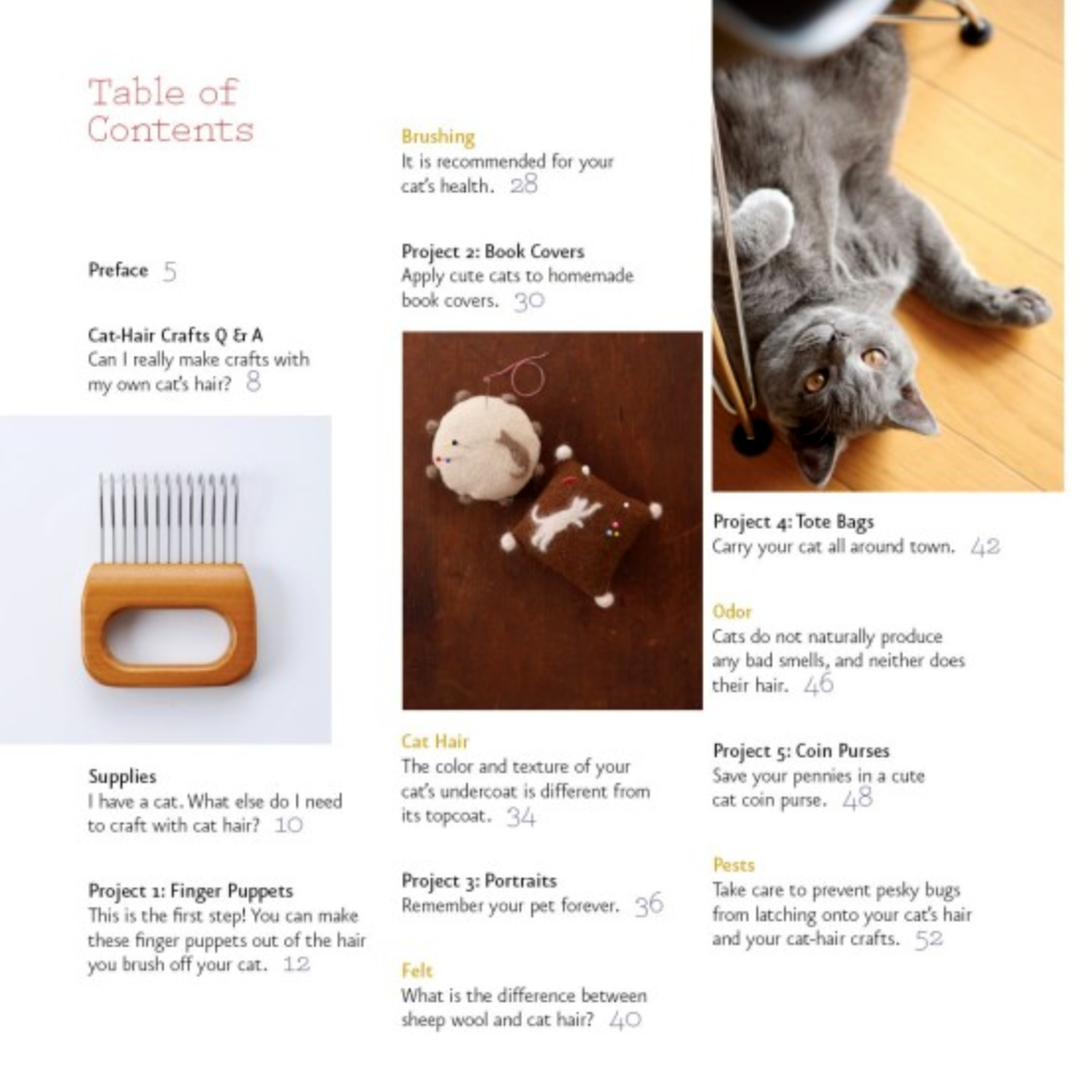 Crafting With Cat Hair by Kaori Tsutaya Table of contents page 1