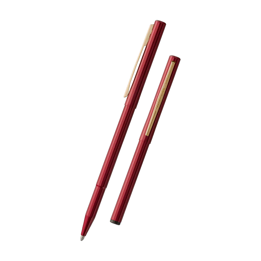 image of Fisher Stowaway Ballpoint- Red with Clip