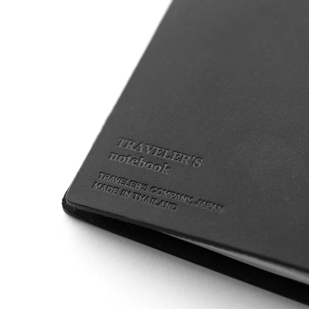 Like all TRAVELER'S notebook covers, the black cowhide leather cover is made by hand in Chiang Mai, Thailand.