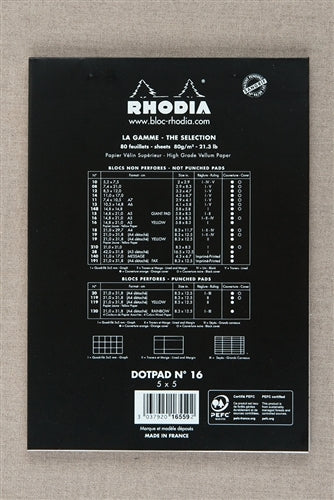 Rhodia Dot Pad, Black, 5.75 x 8.25 inches
