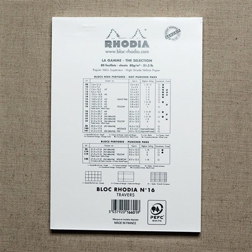 Rhodia Ice Lined Pad, 6 x 8 inches