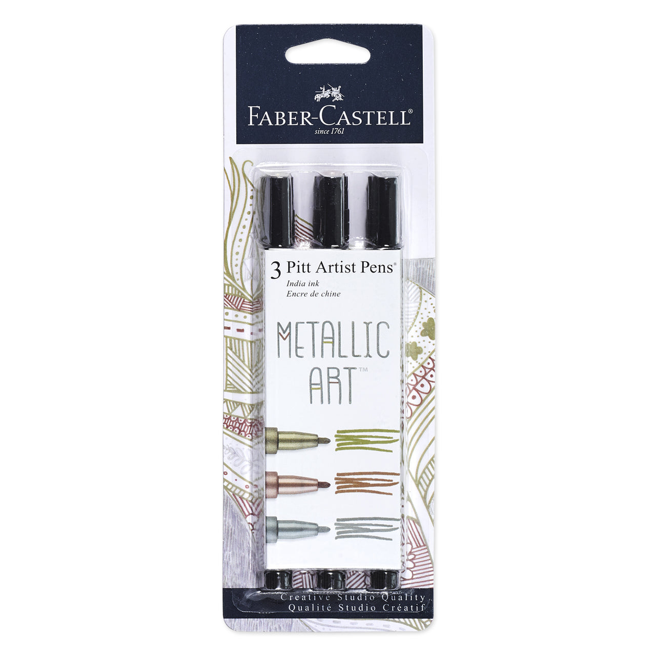 Faber-Castell PITT Pens- Metallic Pens- Set of 3- Gold, Silver, and Copper