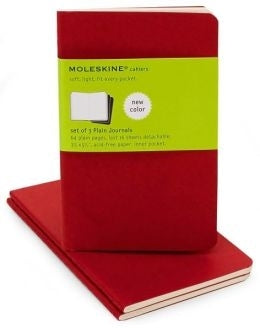 Moleskine Cahiers Plain Notebook Set- Red Pocket