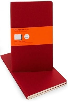 Moleskine Cahiers Lined Notebook Set- Red Large