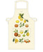Lemons, limes, oranges, and tangerines are among the citrus fruits featured on Cavallini's Citrus Apron. 