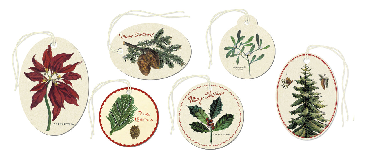 Cavallini & Co. Christmas Botanica Glitter Gift Tags