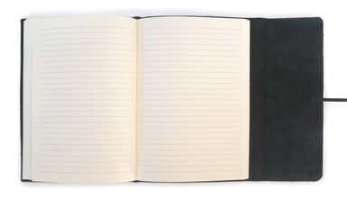 Cavallini & Co. Journalino Grande LINED Leather Journal- 6X8 inches- Black