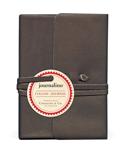 Cavallini & Co. Journalino Medium Leather Journal- Charcoal