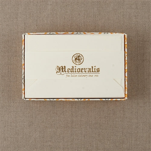 Medioevalis Stationery 10-Pack Flat Cards and Envelopes, Cream, 3.33 by 5.12 inches