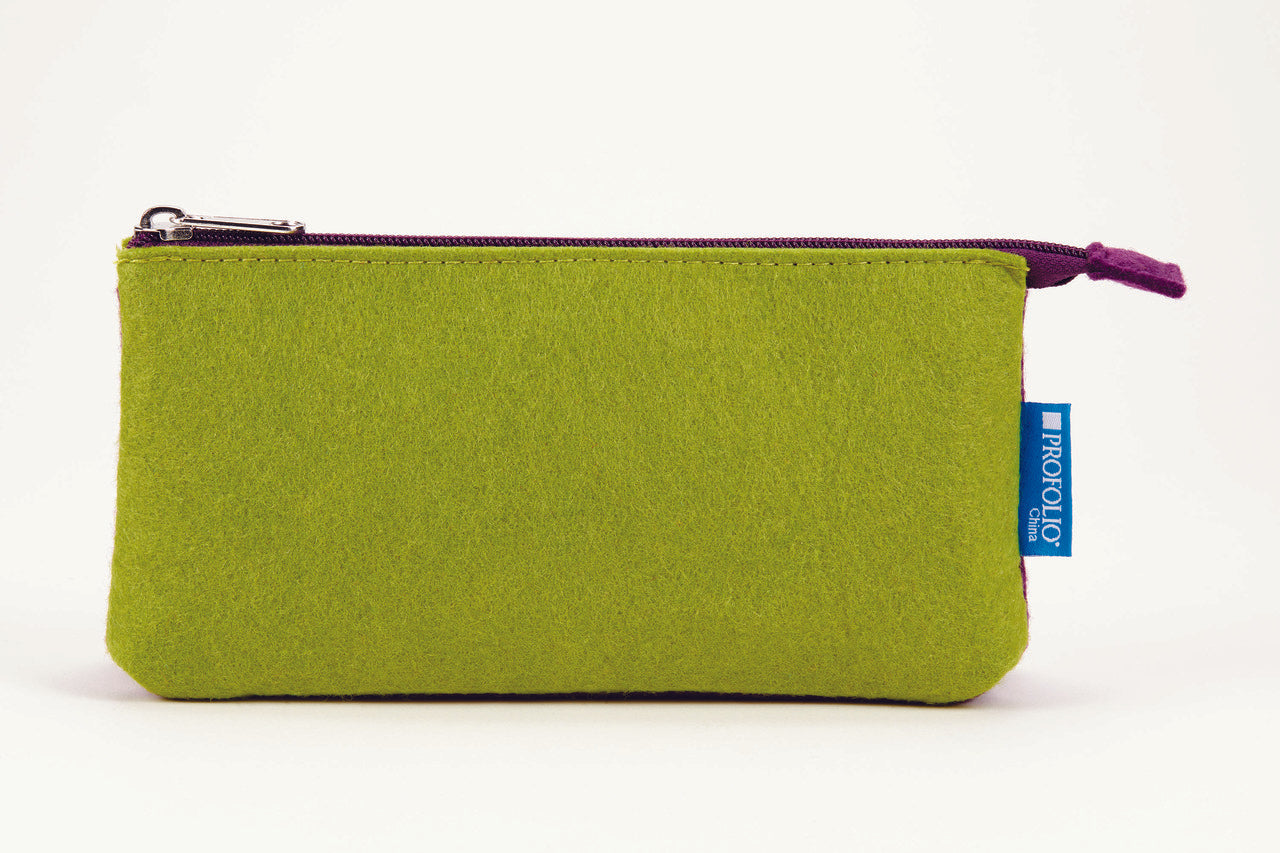 Itoya Profolio Midtown Pouch in Green/Purple- 4x7 inches