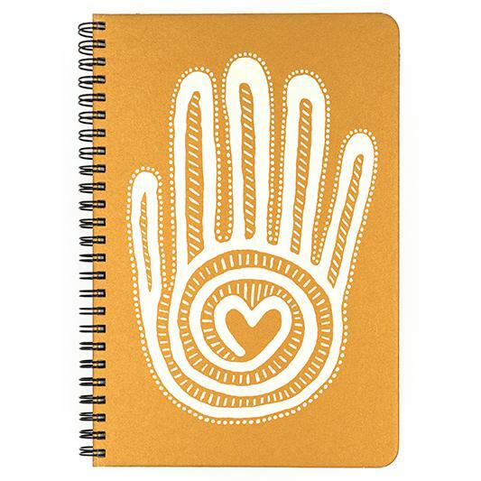 Gold Mano y Corazon Make My Notebook Spiral Bound Journal