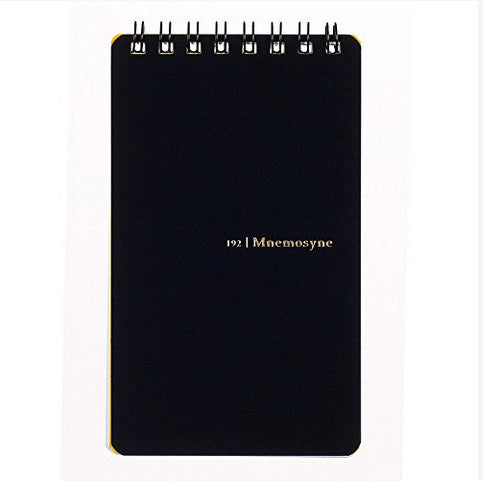 Mnemosyne Spiral Bound Pocket Memo Pad, B7 size notebook, 3x5 inches with 5mm lines. 