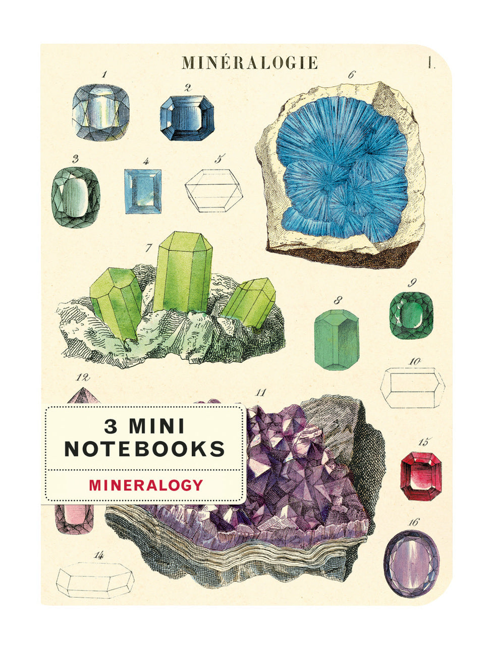  Each of the three notebooks features beautiful gems, crystals, and minerals. 