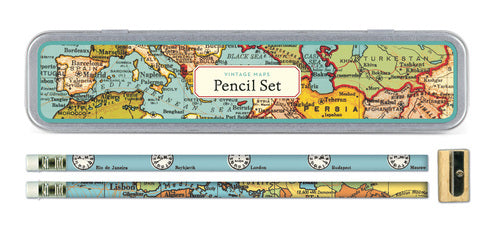 Cavallini & Co. Vintage Maps Pencil Set