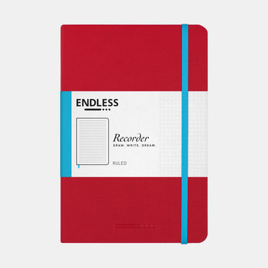 Endless Recorder A5 Journal- Red Cover 