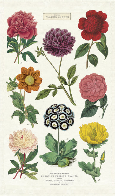 Cavallini & Co. Botanica- Flower Garden Cotton Tea Towel