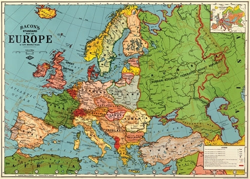 Cavallini & Co. Europe Map 3 Decorative Paper