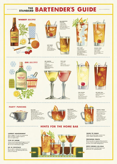 Cavallini & Co. Bartender's Chart Decorative Paper