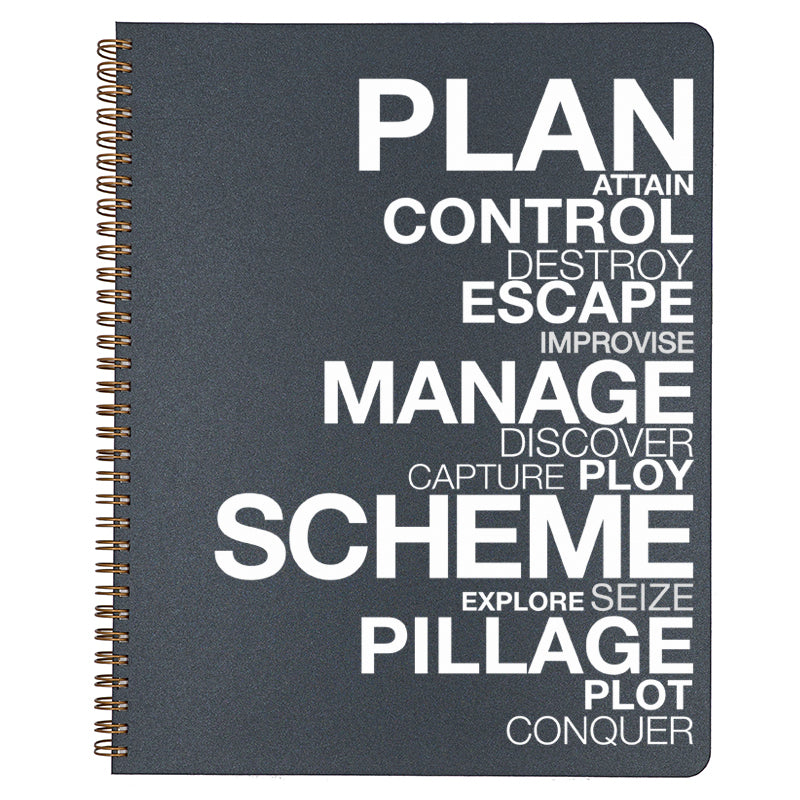 Large Plan & Scheme Spiral Bound Notebook in black.