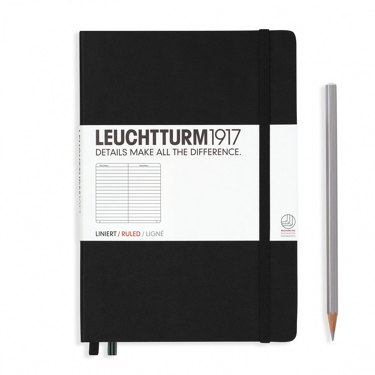 Leuchtturm1917 Ruled Large Notebook- Black