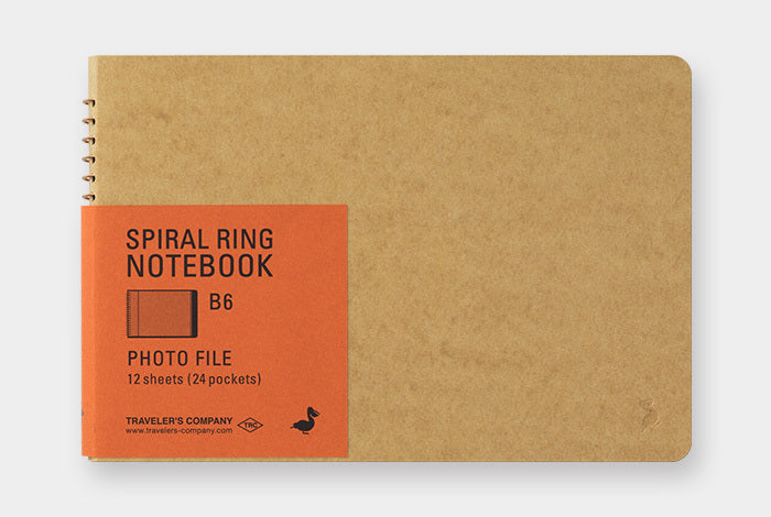 Midori Spiral Ring Notebook- Photo File, Horizontal orientation in B6 size.