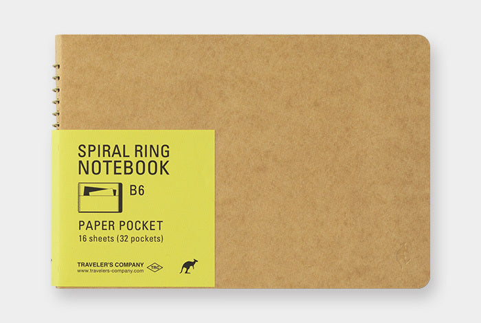 TRAVELER'S company Paper Pocket SPIRAL RING NOTEBOOK- Horizontal B6