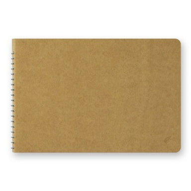 Traveler's Company spiral bound B6 notebook with blank white MD paper has a heavy kraft cover ready for your decorations! 