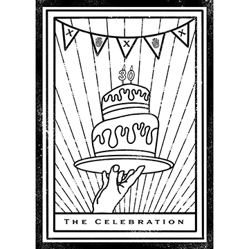The Celebration- 30 years of THP birthday cake invite
