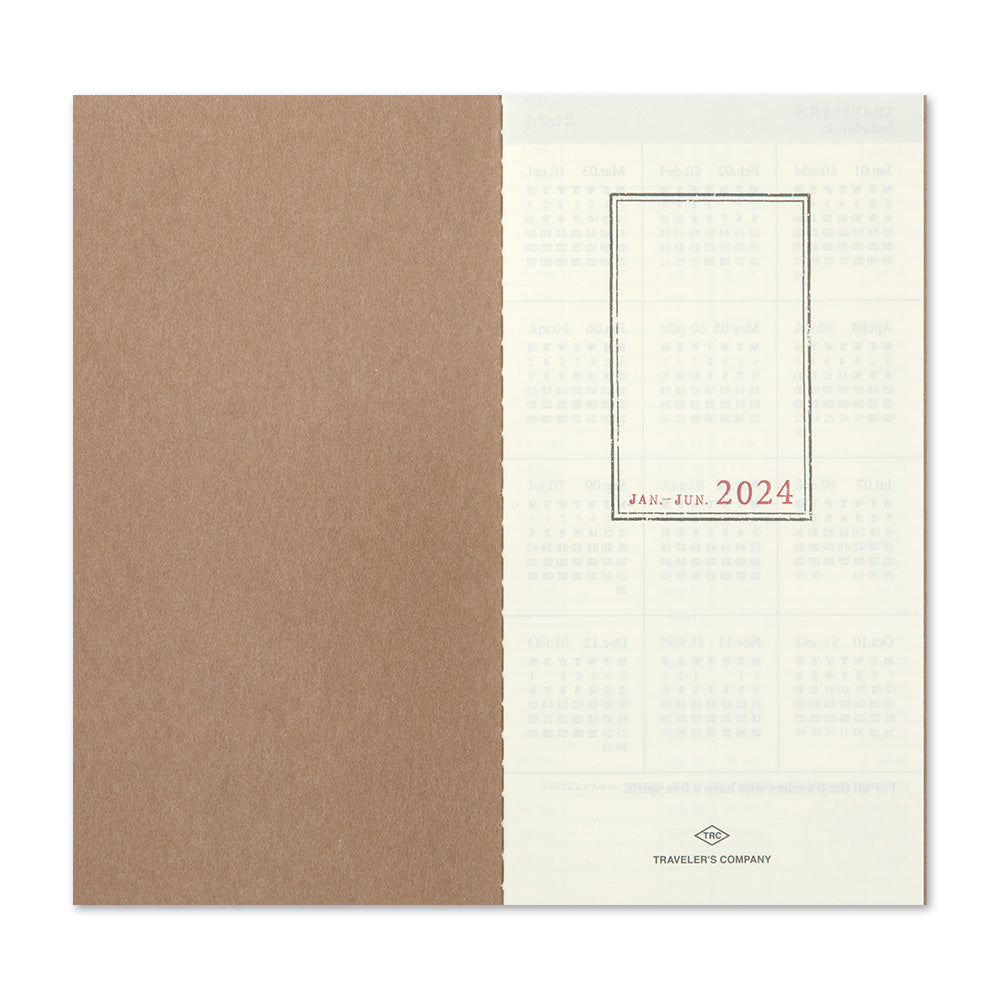TRAVELER'S notebook Refill- Regular Size- 2024 Weekly Calendar and Memo Diary