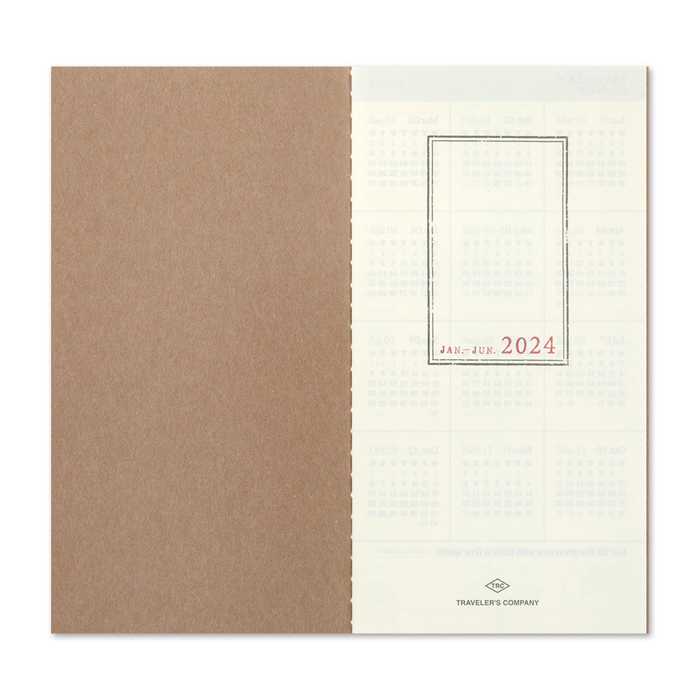 image of TRAVELER'S notebook Refill- Regular Size- 2024 Weekly Vertical Diary inside front cover