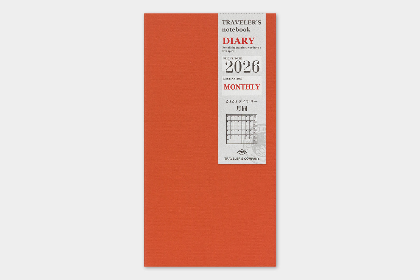 TRAVELER'S notebook Regular Size Refill- 2026 Monthly Diary