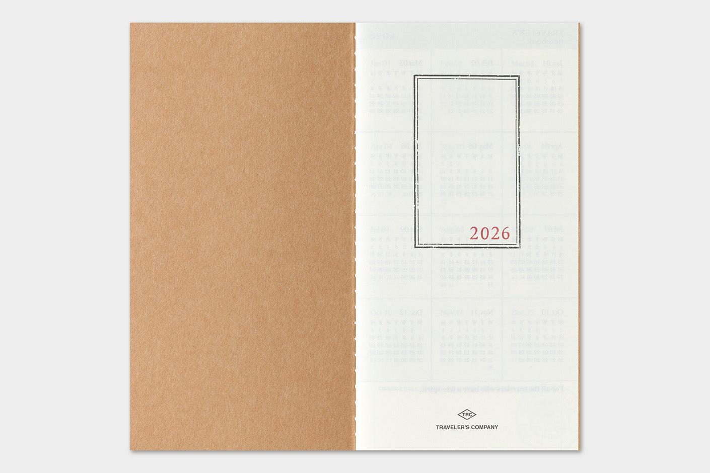 TRAVELER'S notebook Regular Size Refill- 2026 Monthly Diary