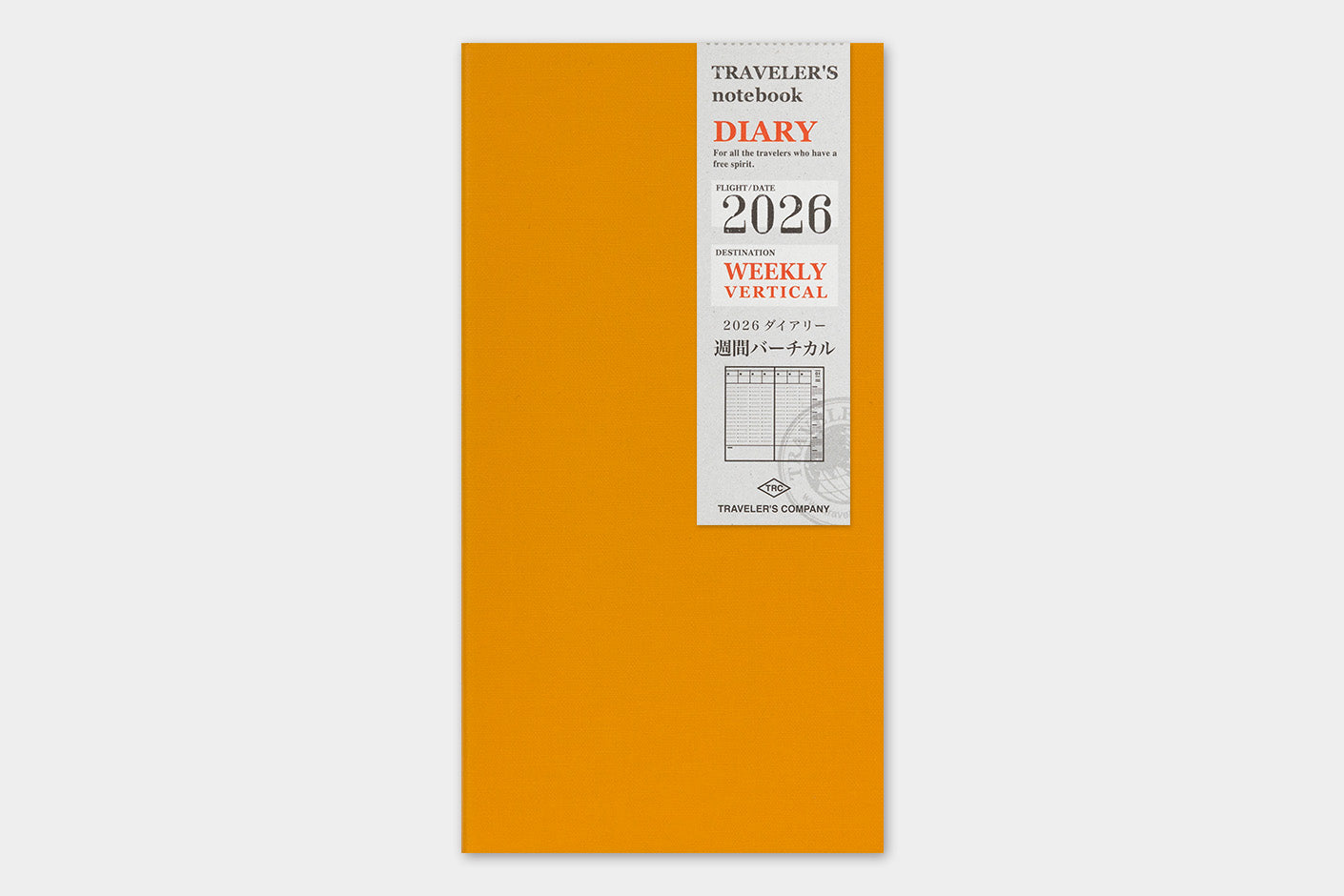 TRAVELER'S notebook Refill- Regular Size- 2026 Weekly Vertical Diary