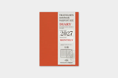 TRAVELER'S notebook Passport Size 2027 Monthly Diary front cover with wrapper