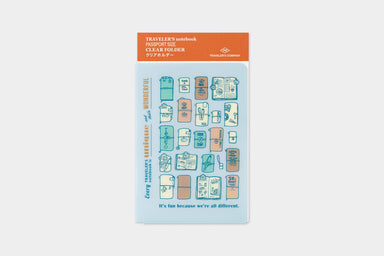 TRAVELER'S notebook 2027 Passport Clear Folder front of folder shown in packaging