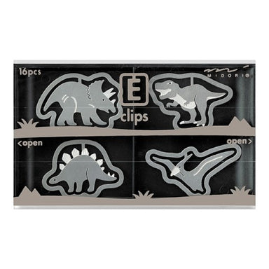 image of Midori Etching Clips- Dinosaurs- Box of 16 Paper Clips