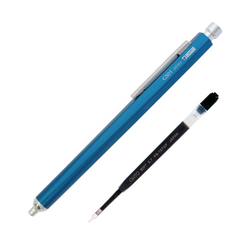 Ohto GS-01 Needlepoint Ballpoint Pen- Blue with refill