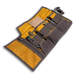 Lochby Tool Roll in brown shown open with tools (not included)