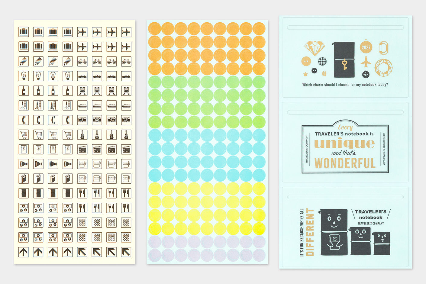 More stickers for 2027- travel relates stickers with airplanes, luggage, bicycles, pencils and more to use as reminders in you plans for 2027.