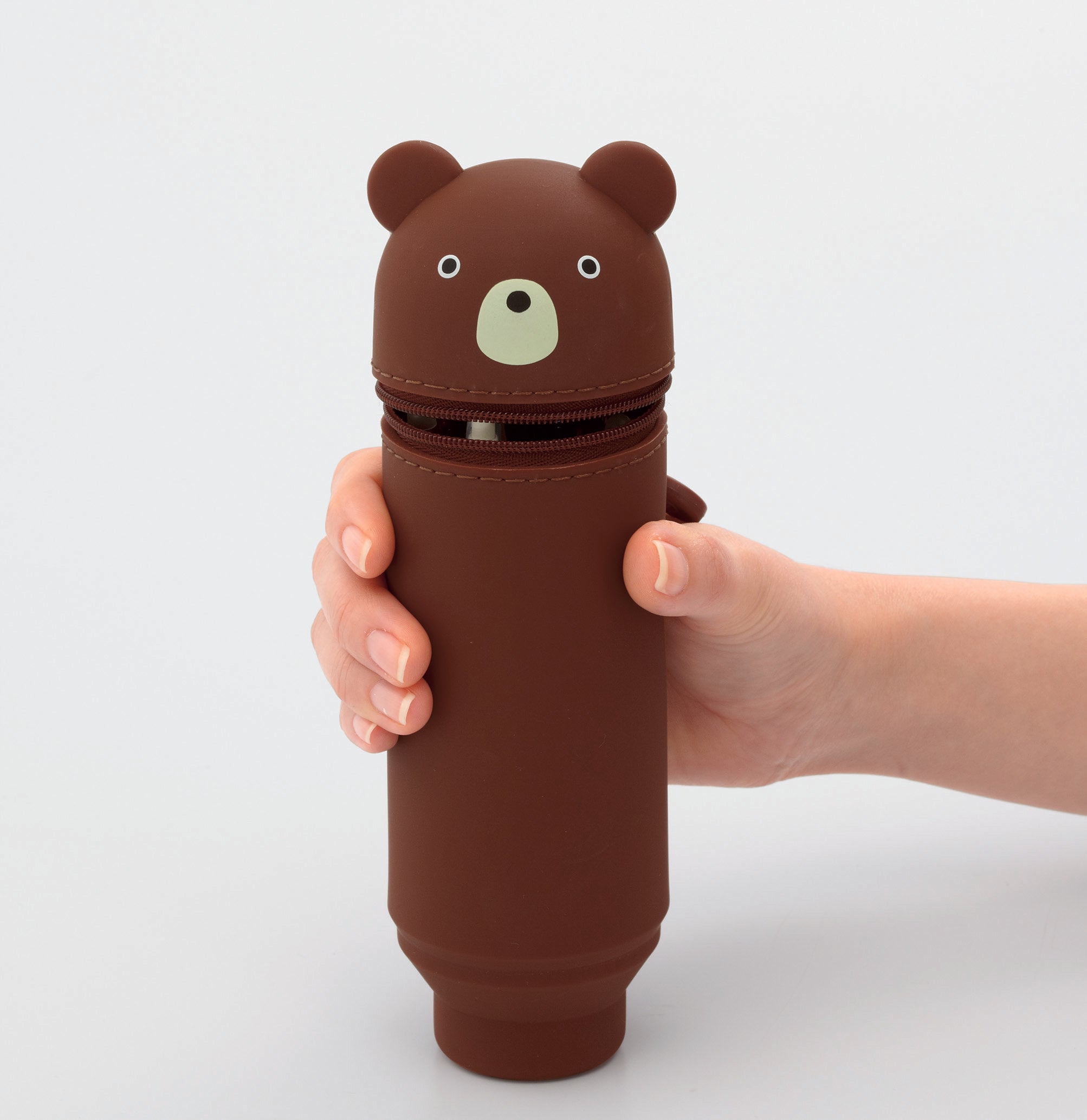 Punilabo Stand Up Pen Case- Brown Bear
