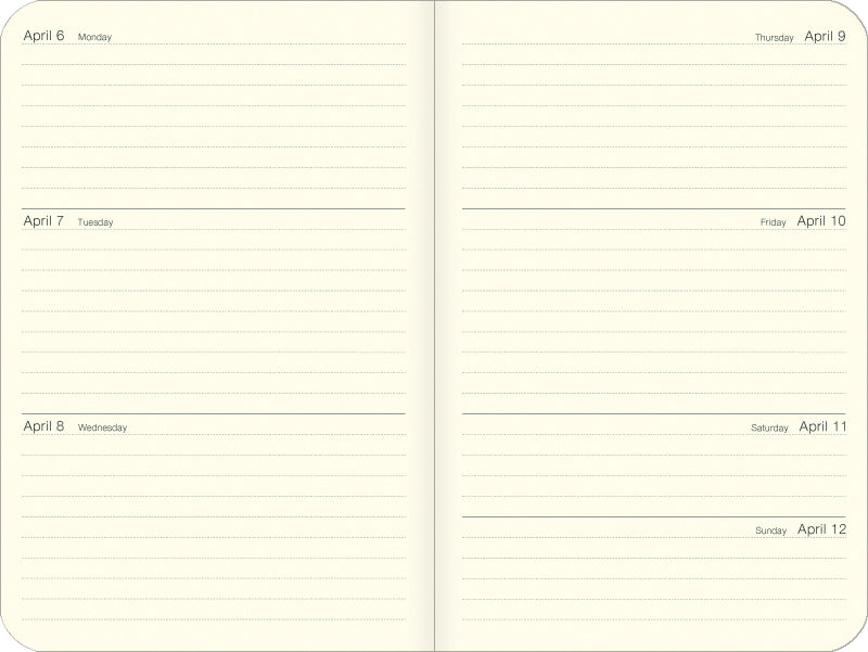 2026 Cavallini & Co. National Parks Weekly Planner. Two pages of a planner showing a weekly layout with days of the week and dates.