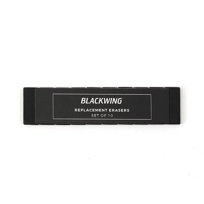 Blackwing Pencil Replacement Erasers- Package of 10 black with label 