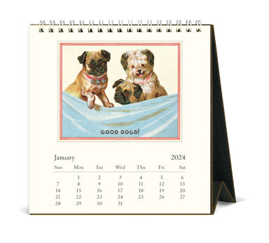 Image of 2024 Cavallini & Co. Vintage Dogs Desk Calendar