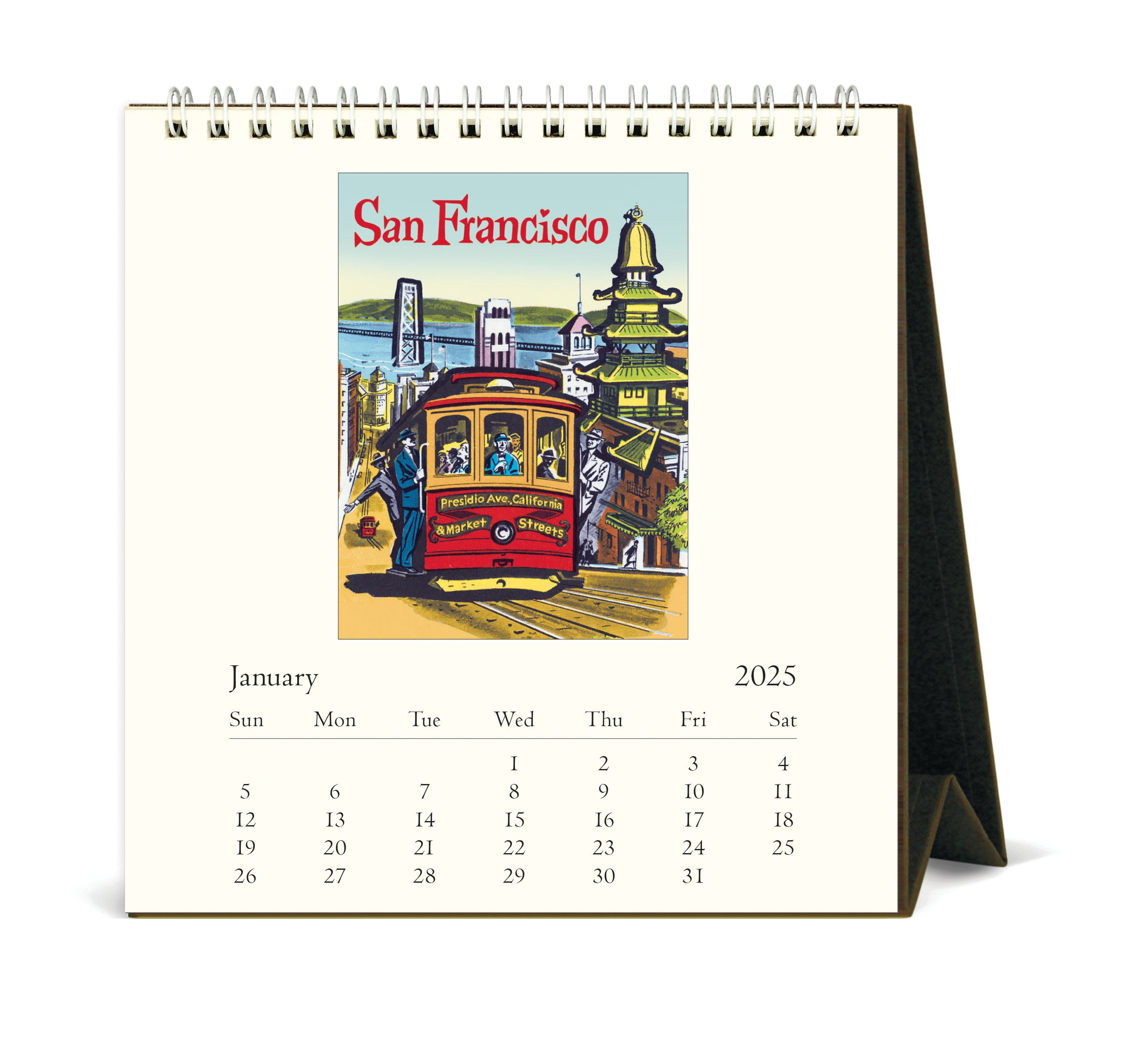 2025 Cavallini & Co. San Francisco Desk Calendar january 2025 page