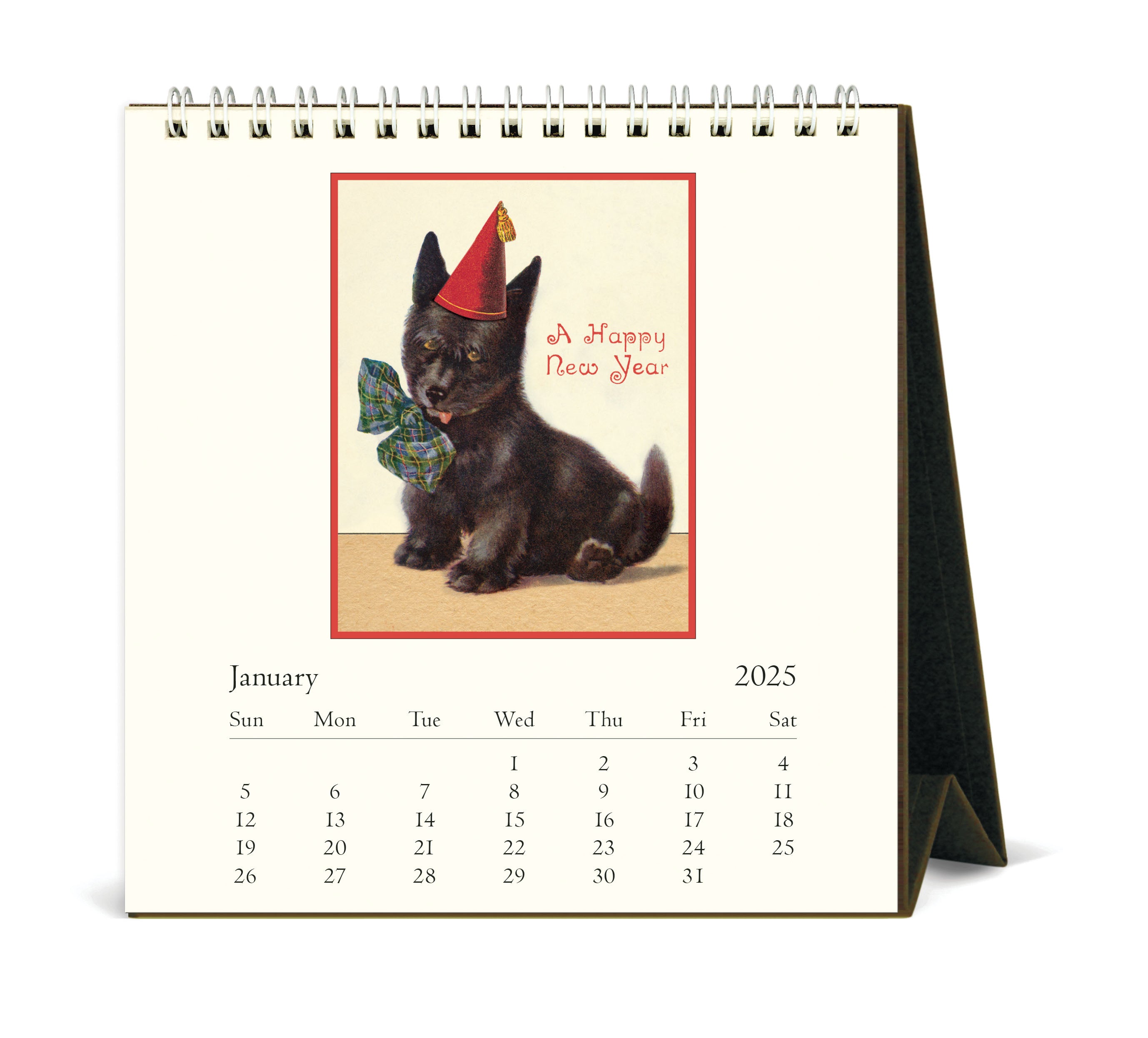 2025 Cavallini & Co. Vintage Dogs Desk Calendar January  page image